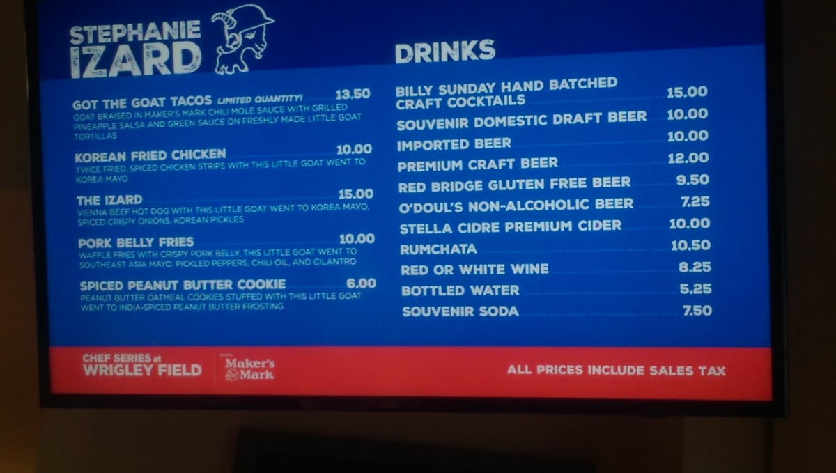 Wrigley Field Concessions Prices