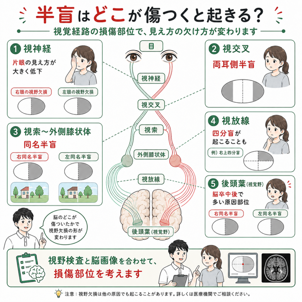 同名半盲とは？見え方の特徴や原因と脳梗塞後のリハビリ・免許基準