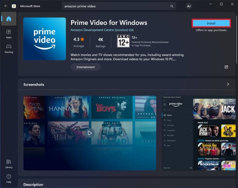 Download Amazon Prime Video to Pc