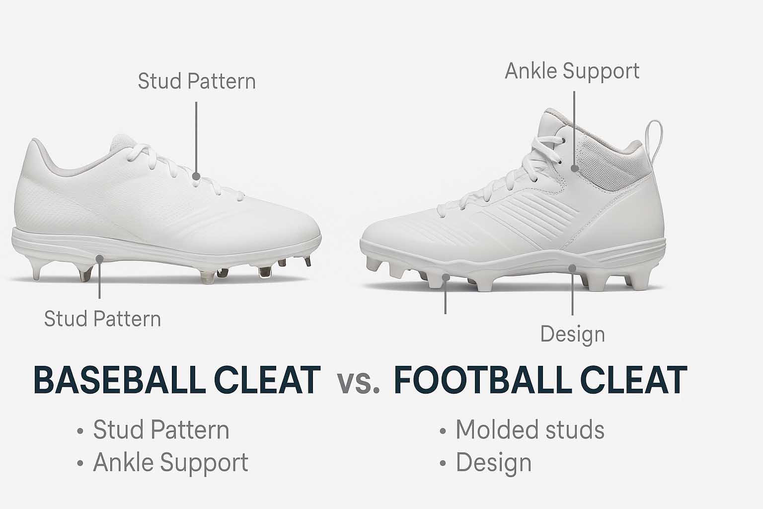 What's the Difference Between Baseball and Football Cleats