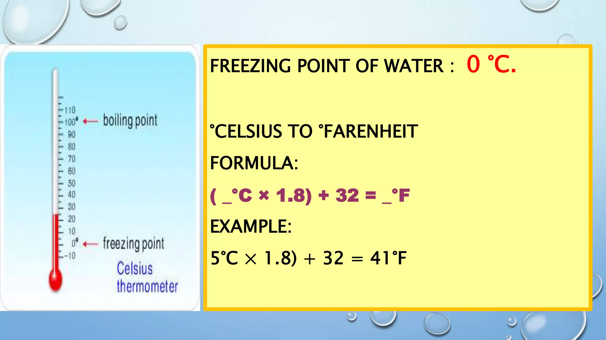 Freezing Point of Water Fahrenheit and Celsius