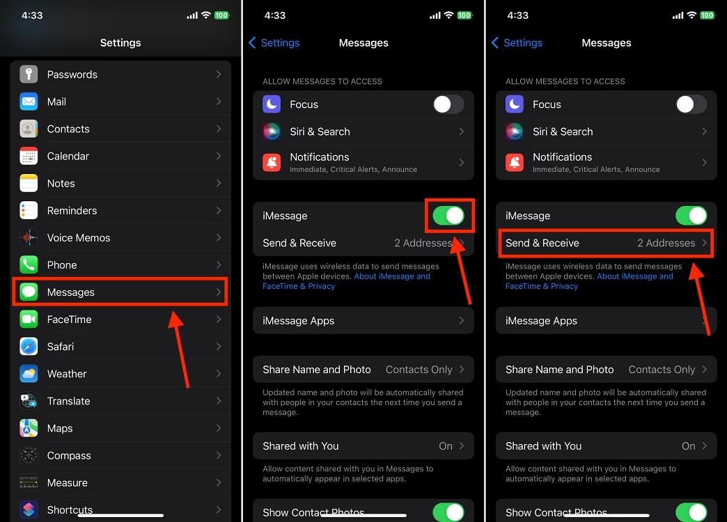 Message Settings on Iphone