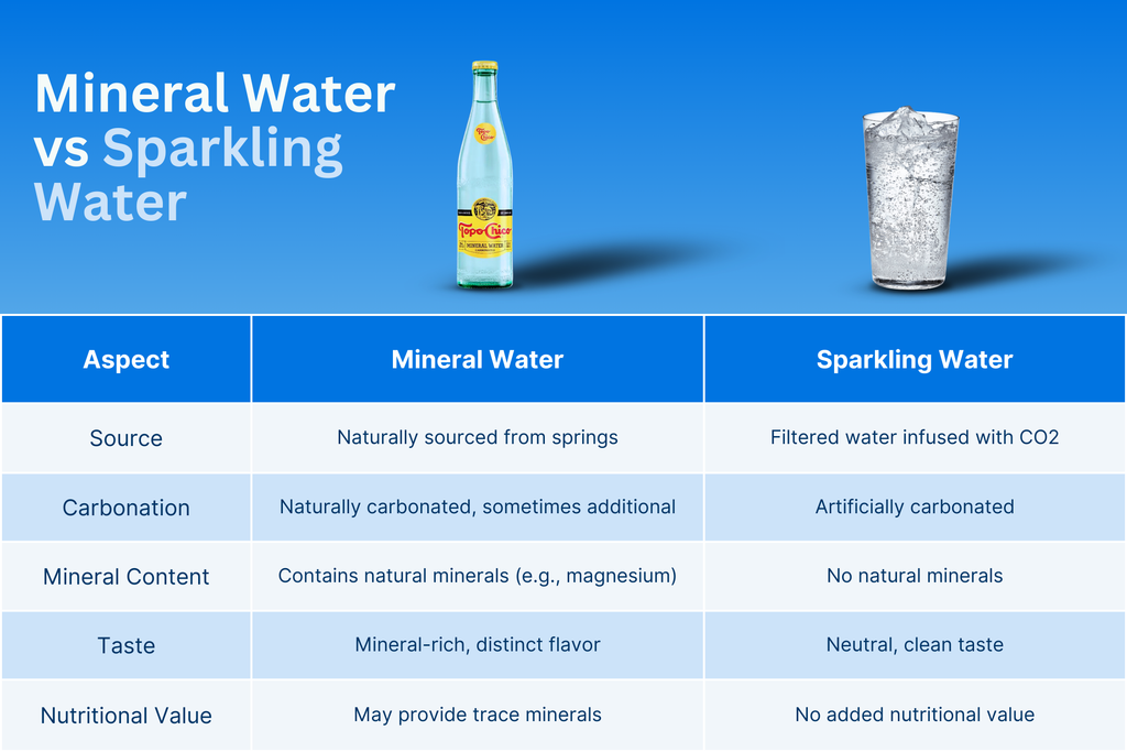 What's the Difference Between Sparkling Water and Mineral Water