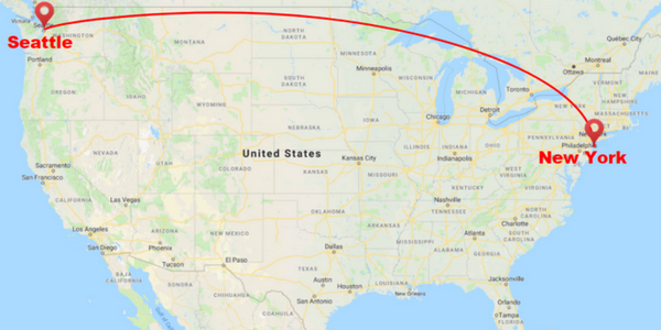 Distance from Nyc to Seattle