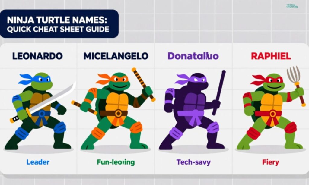 Teenage Mutant Ninja Turtles Names and Colors