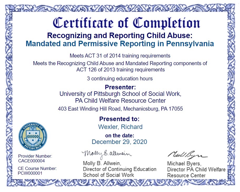 How Long Are Mandated Reporter Certificate Good For