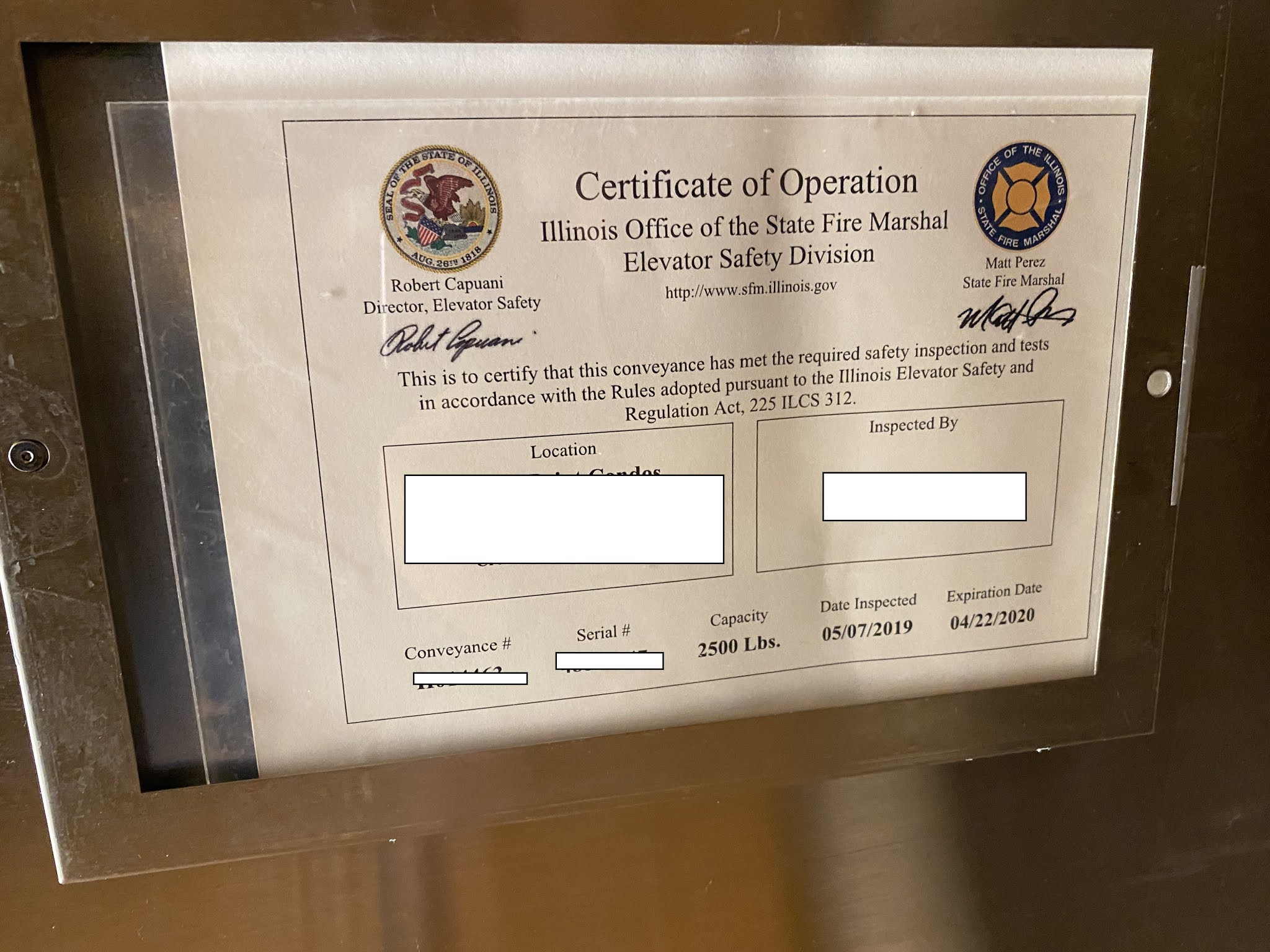 Certificate of Operation