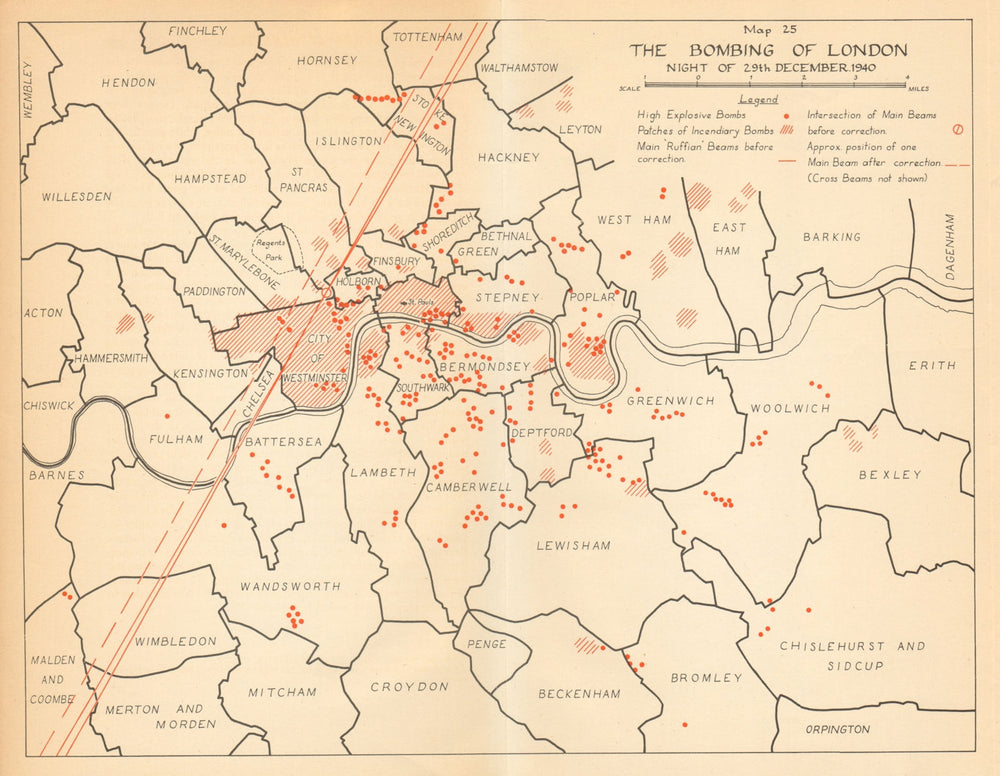 World War 2 London Bombing Map