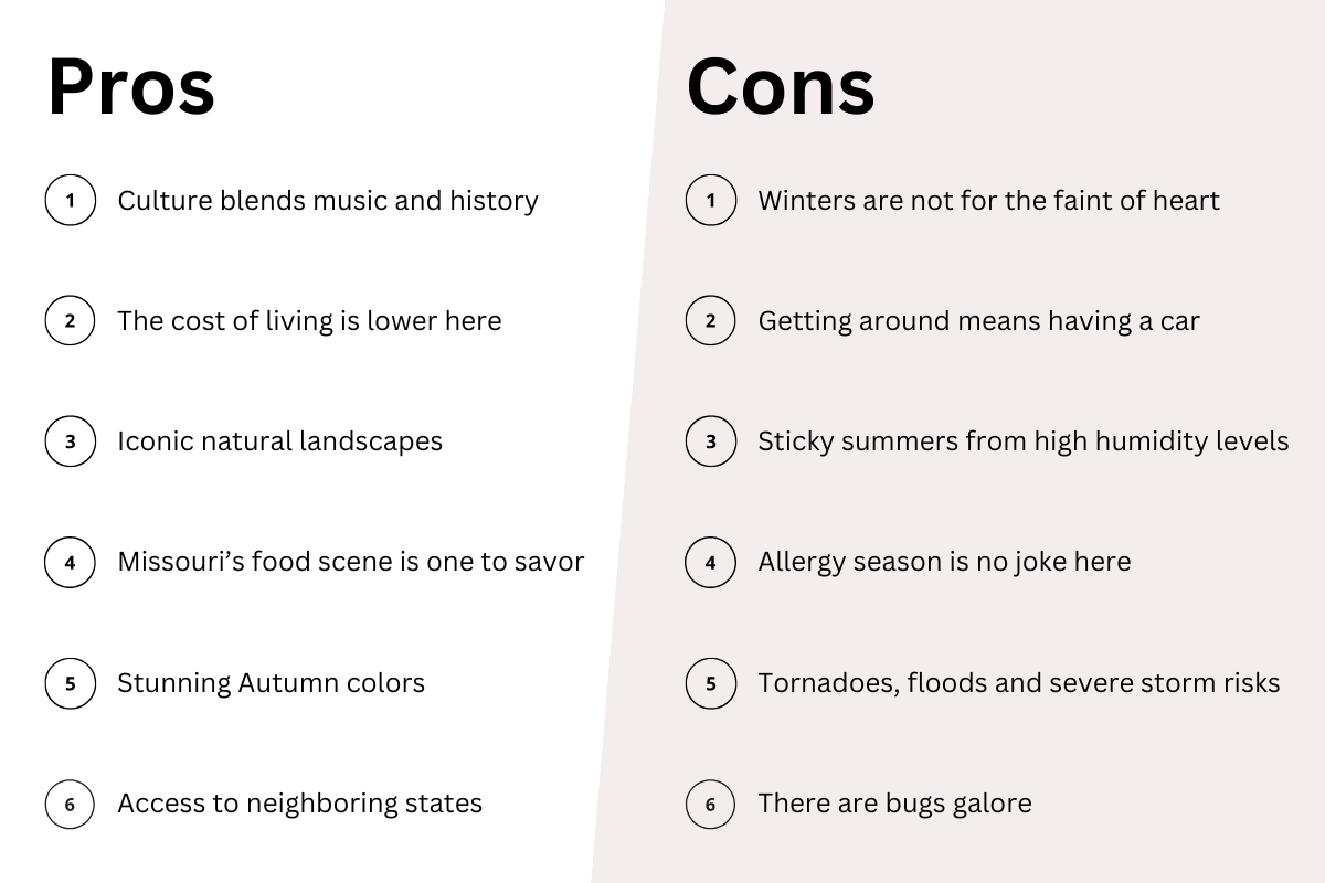 Pros and Cons of Living in Missouri