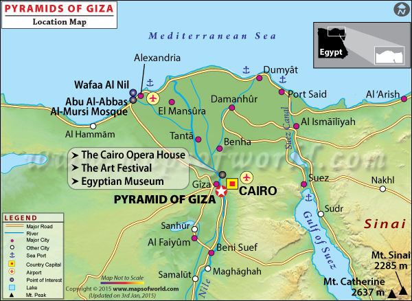 Map of Egypt with Giza