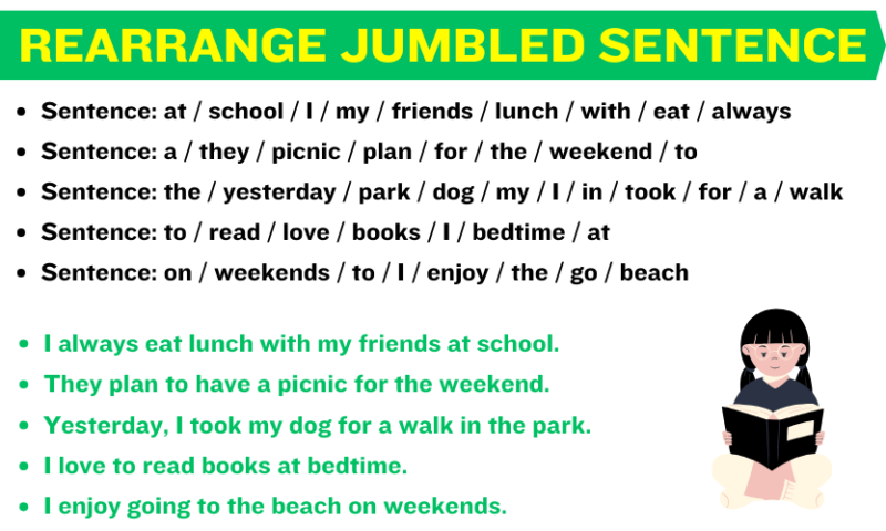 Rearrange the Jumbled Words to Form Meaningful Sentences