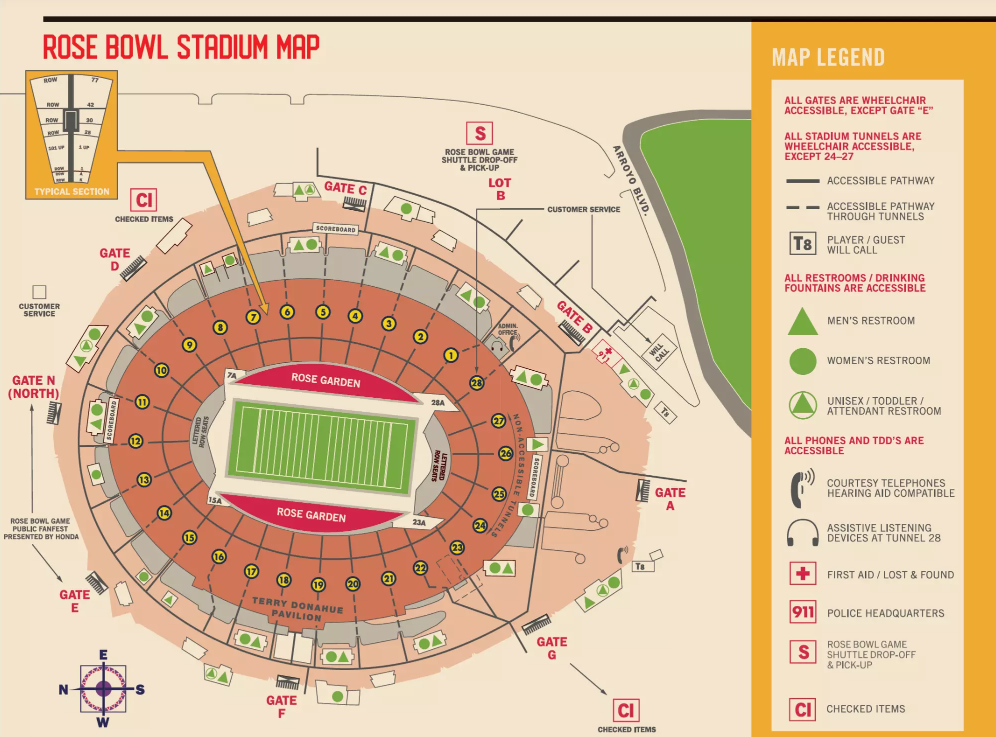Rose Bowl Stadium Rules