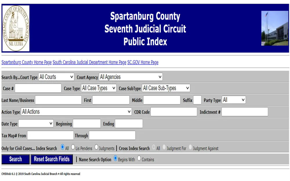 South Carolina Judicial Department Public Index
