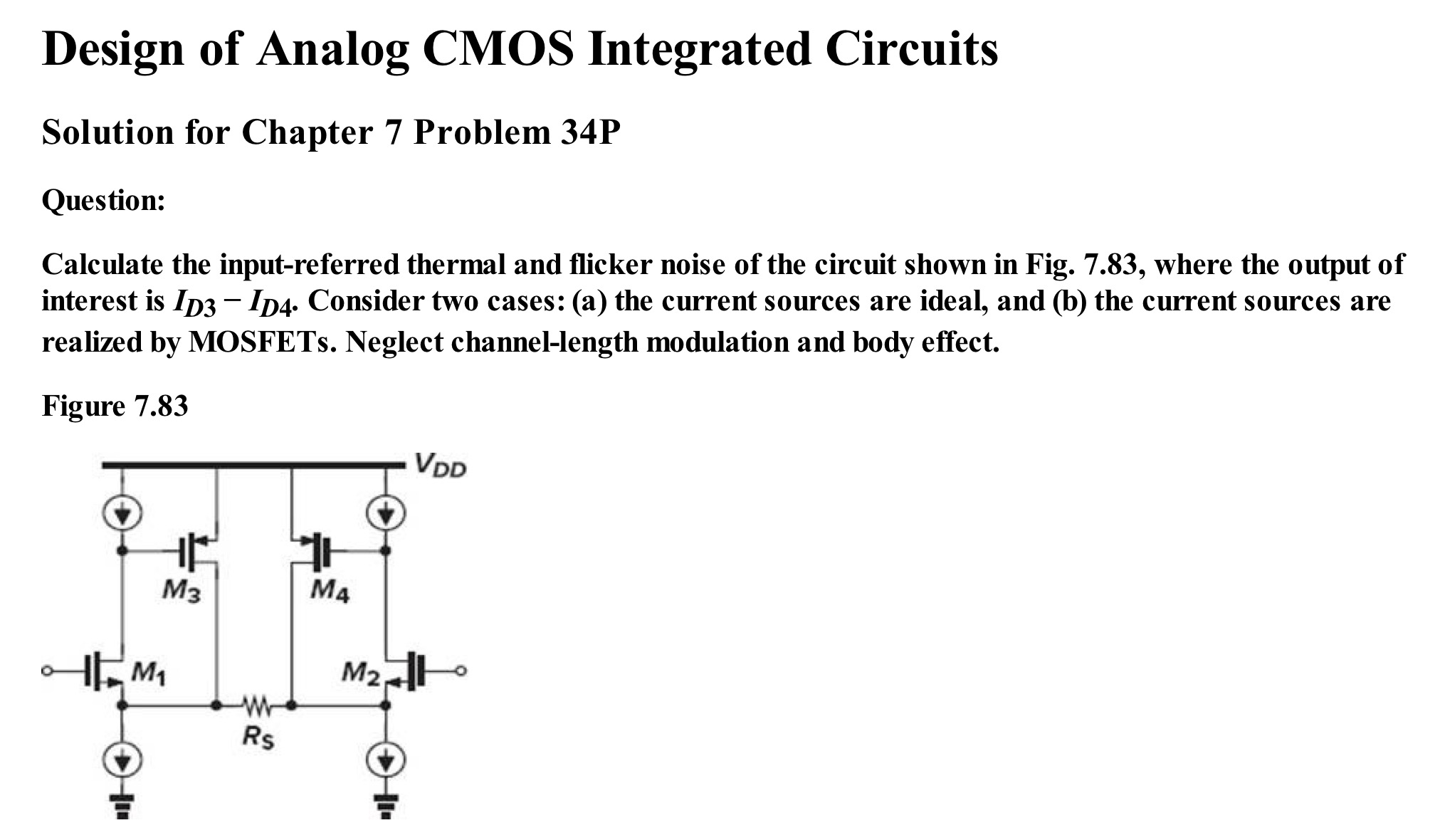 Design of Cmos Analog Integrated Circuits