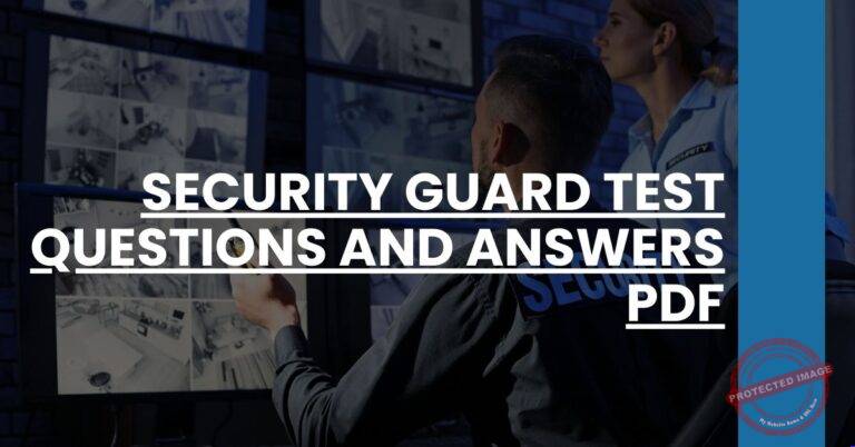 Security Guard Test Questions and Answers Pdf