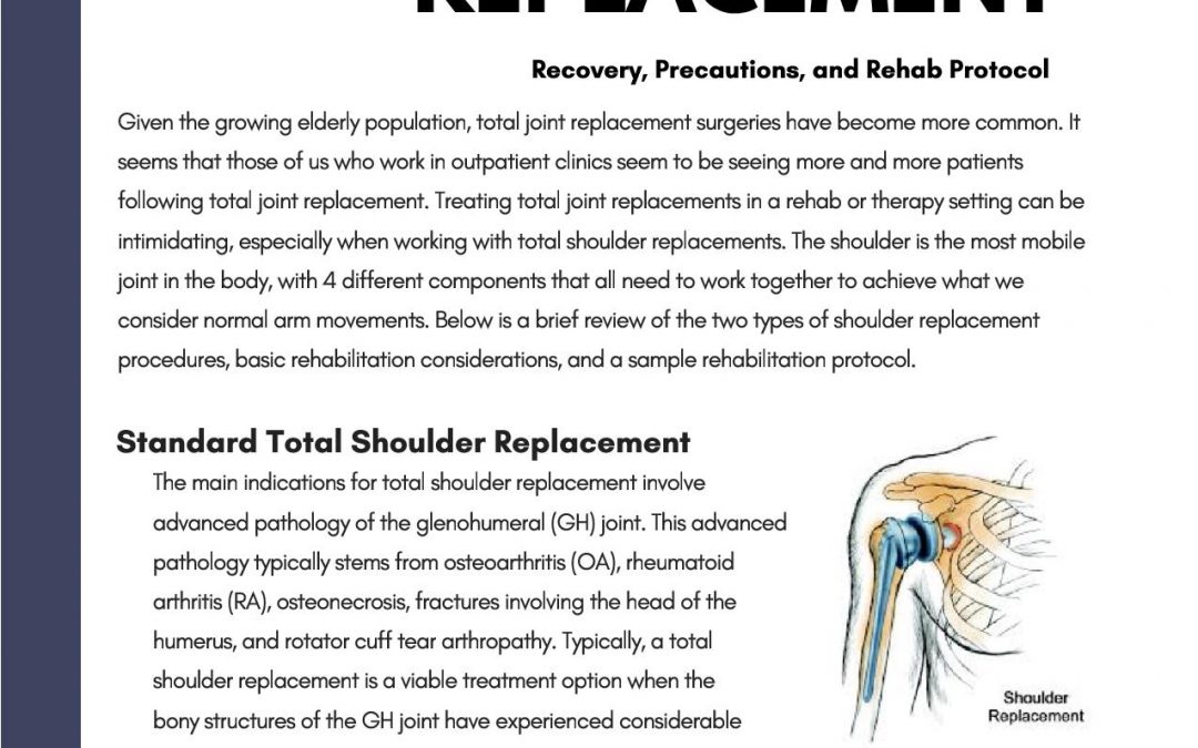 Total Shoulder Replacement Physical Therapy Protocol