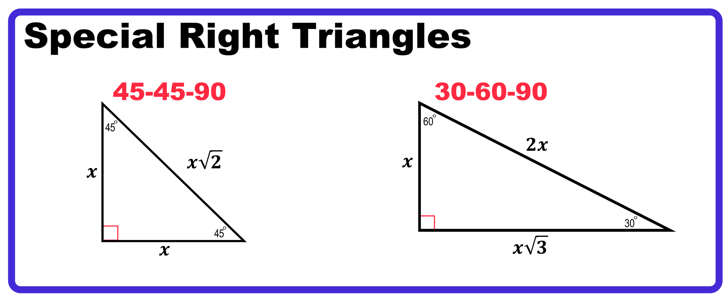 Special Right Triangles 30 60 90 Worksheet Answers Key
