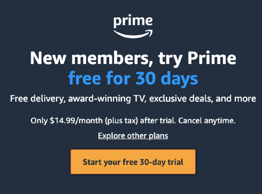 Free Trial Amazon Prime Membership