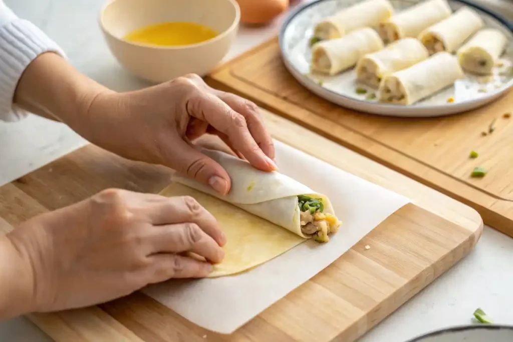 How to Roll Egg Roll Wrappers