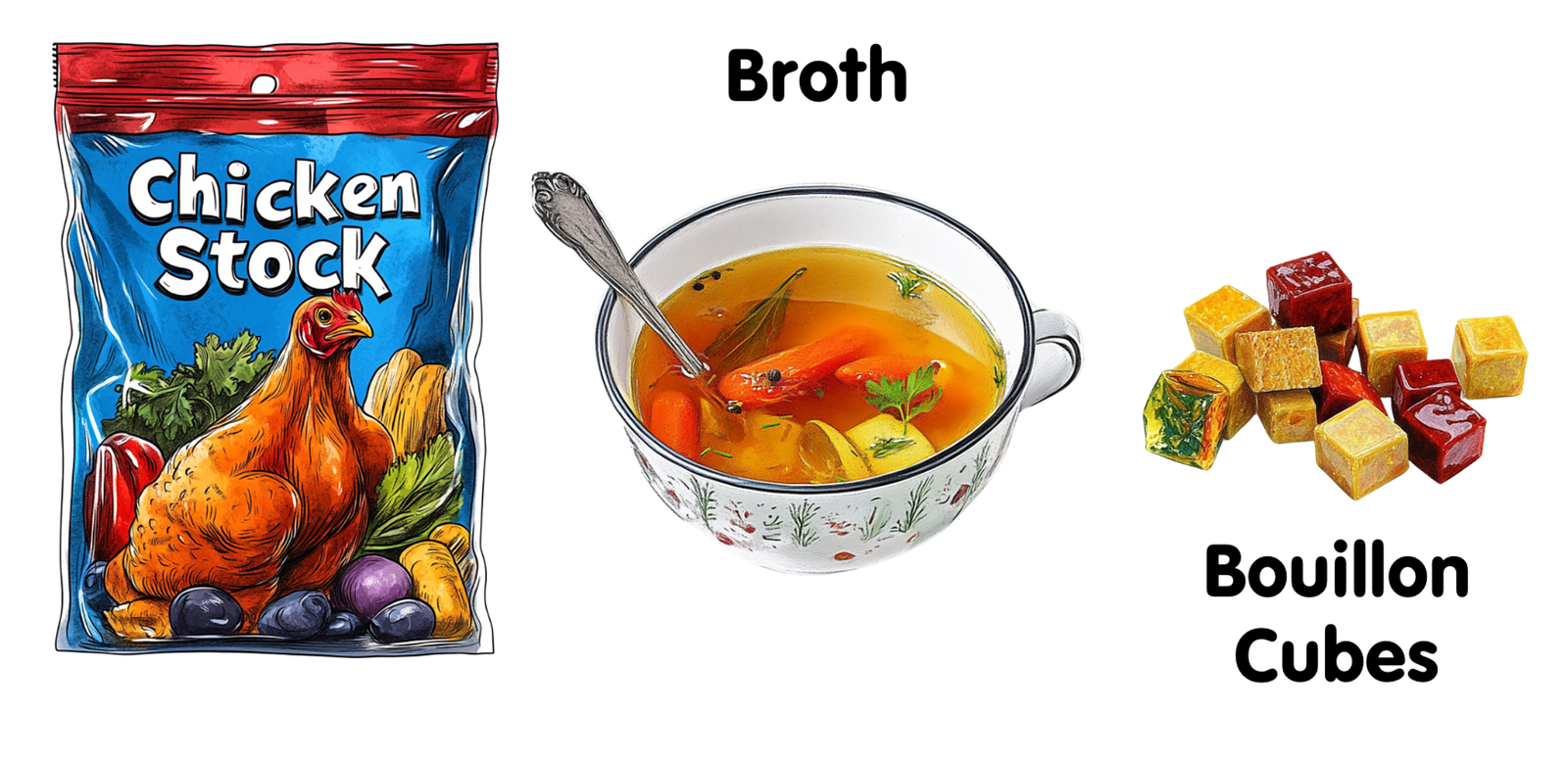 Bouillon vs Broth vs Stock