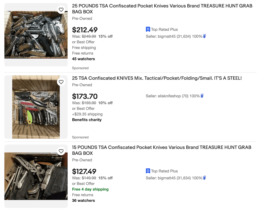Tsa List of Confiscated Items