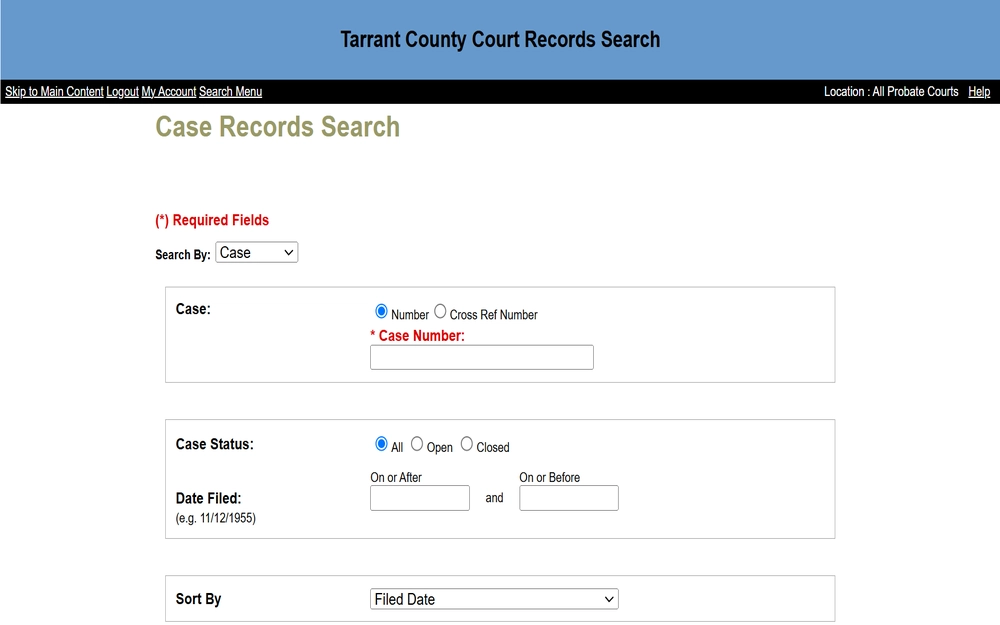 Tarrant County Felony Court Records Search