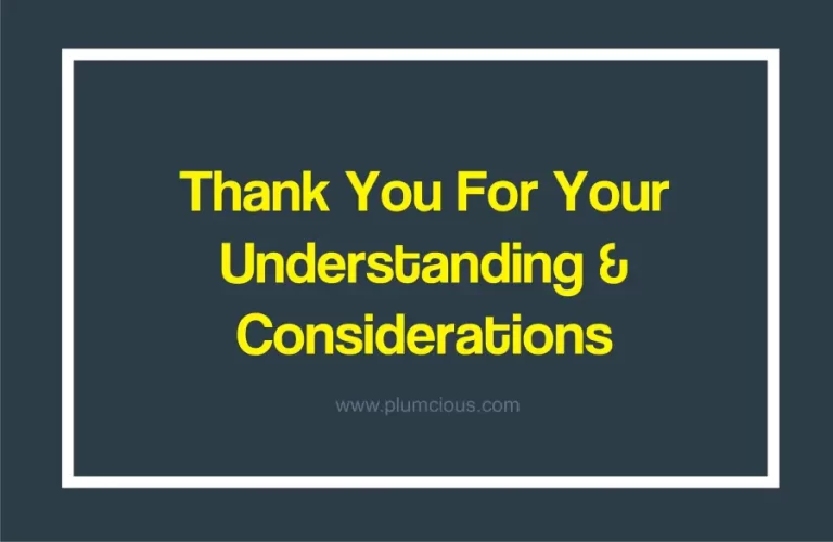 Thanks for Your Understanding
