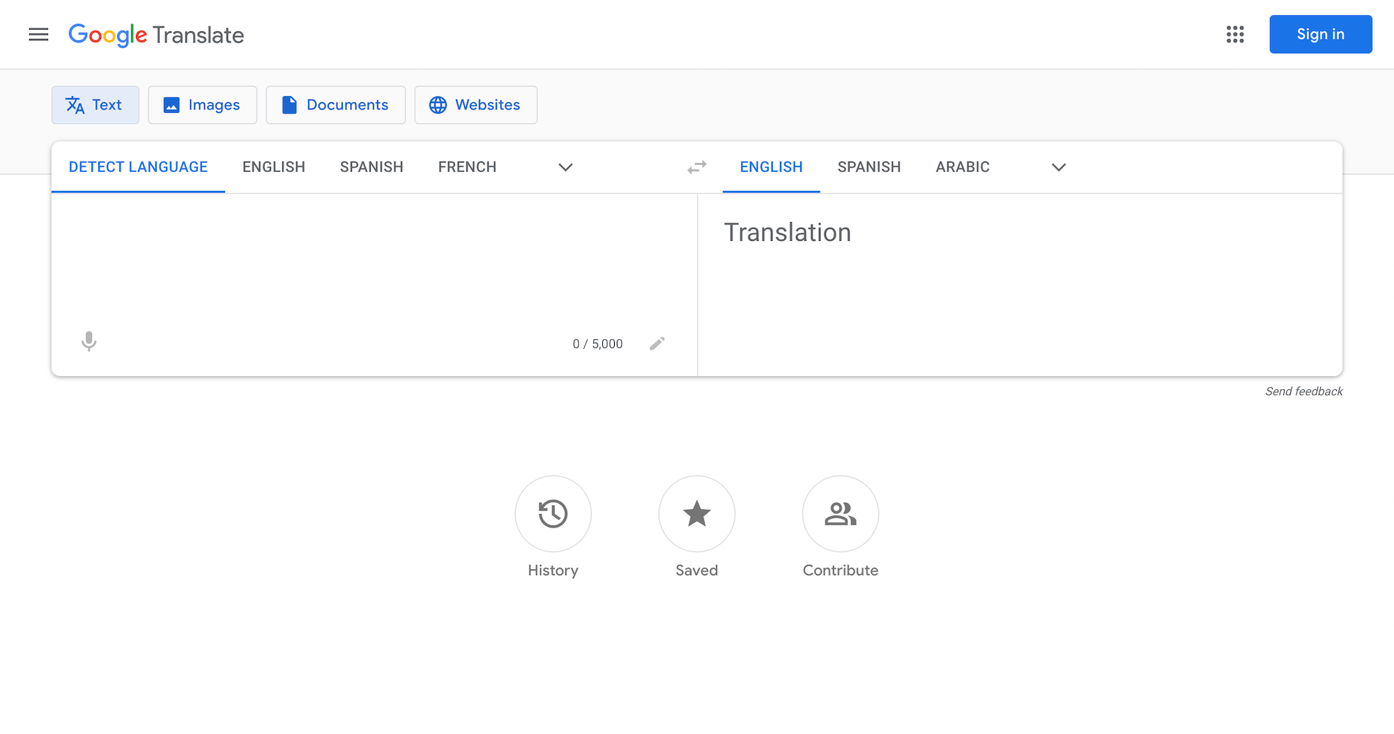 Google Translate English T
