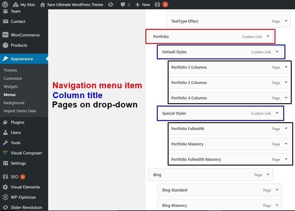 Drop Down Menu in Wordpress