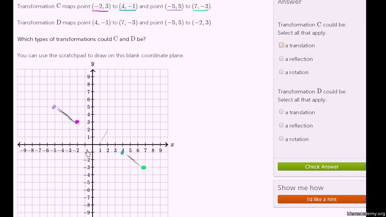 Course 3 Chapter 6 Transformations Answer Key