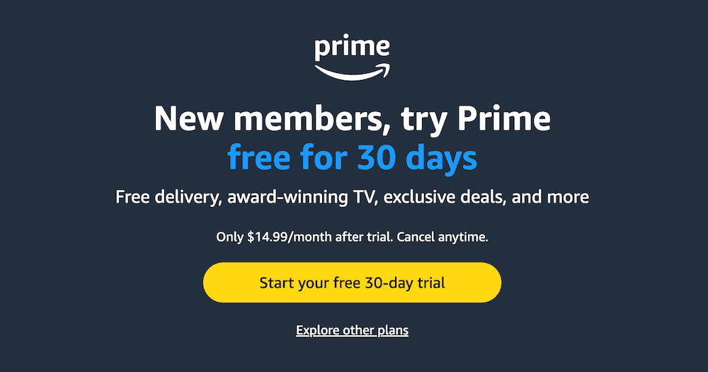 Amazon Prime 1 Week Trial