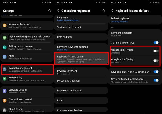 How to Deactivate Google Voice Typing
