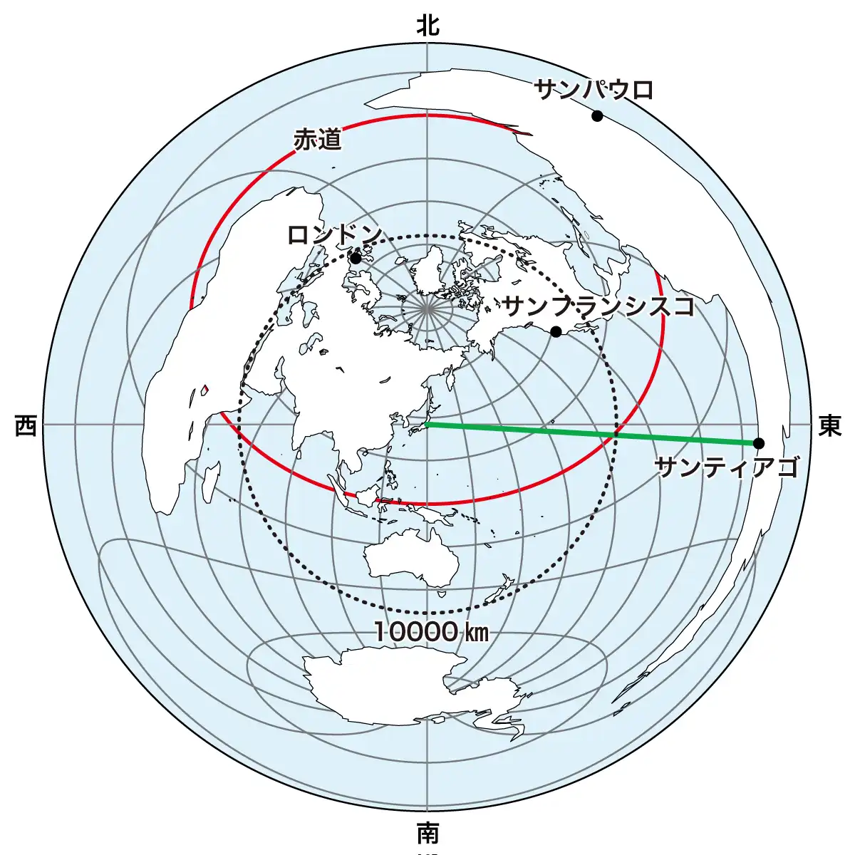 正距方位図法の特徴を徹底解剖！中心からの距離・方位と驚きの真実