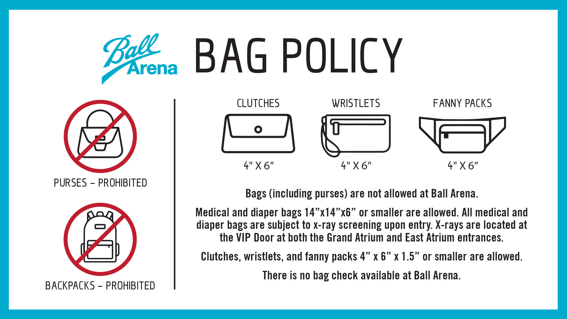 Bag Policy for Ball Arena