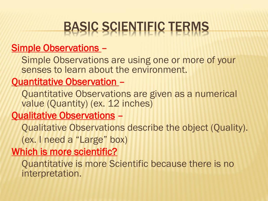 What Is the More Common Term for a Quantitative Observation