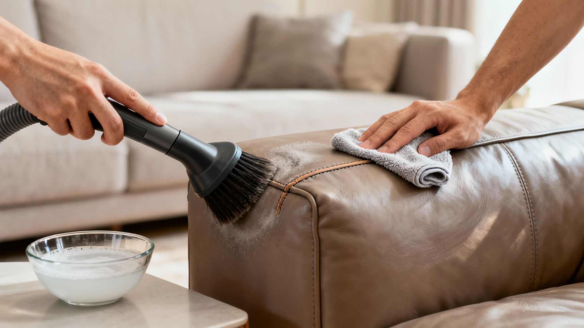 How to Clean the Leather Sofa