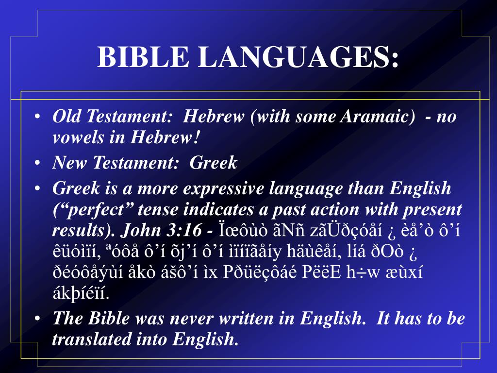 What Language Was Old Testament Written In