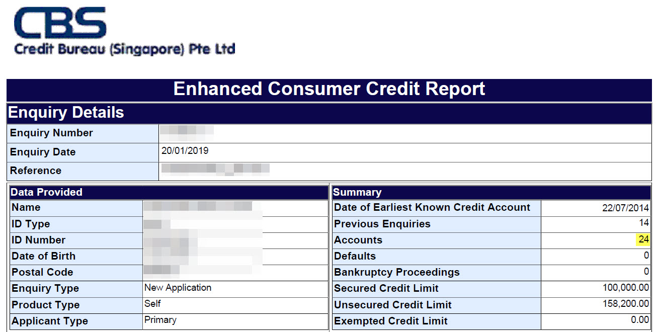 Credit Bureau Singapore Report