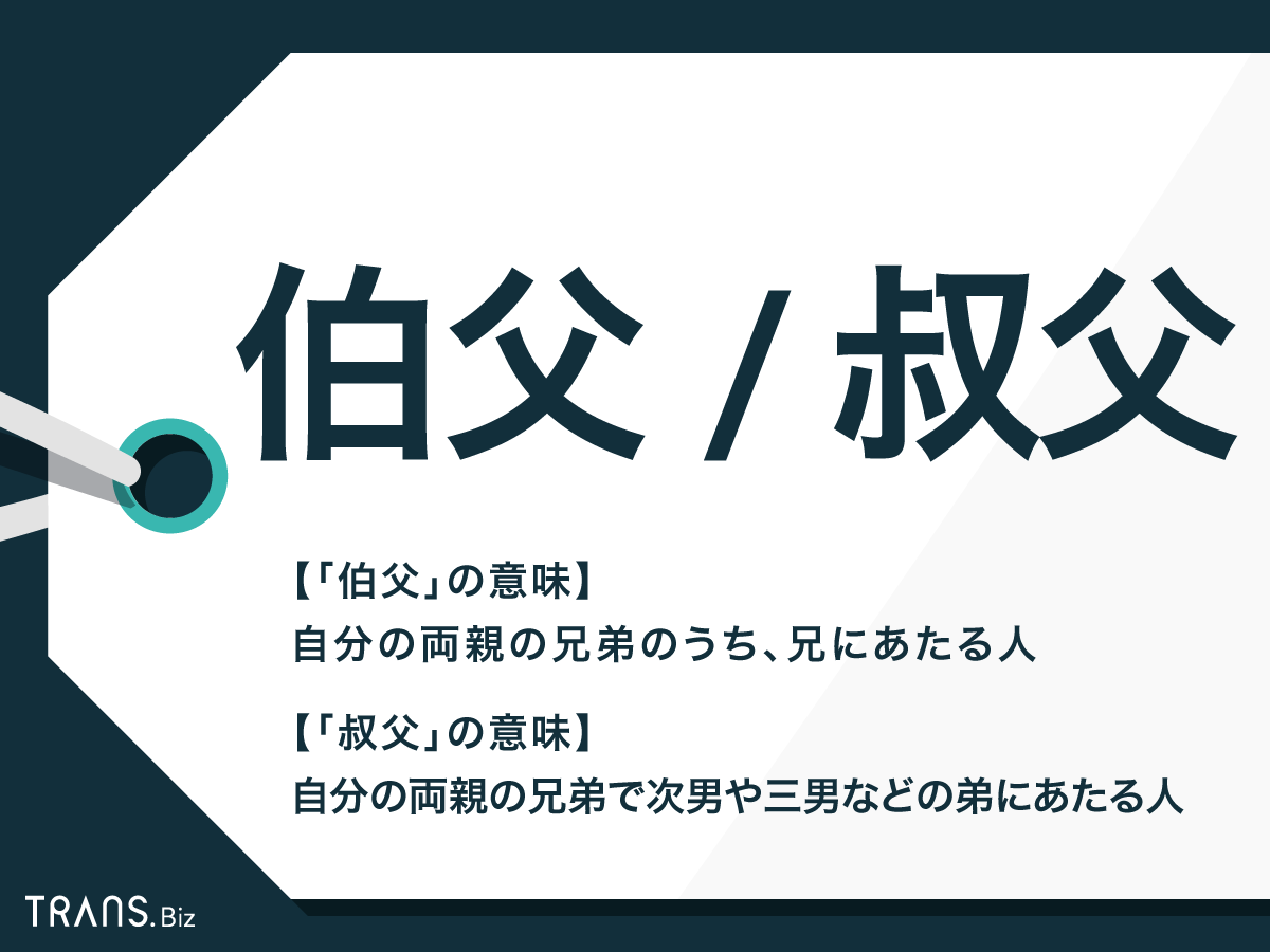 伯父と叔父の違いとは？父母の兄・弟の使い分けと慶弔マナー徹底解説