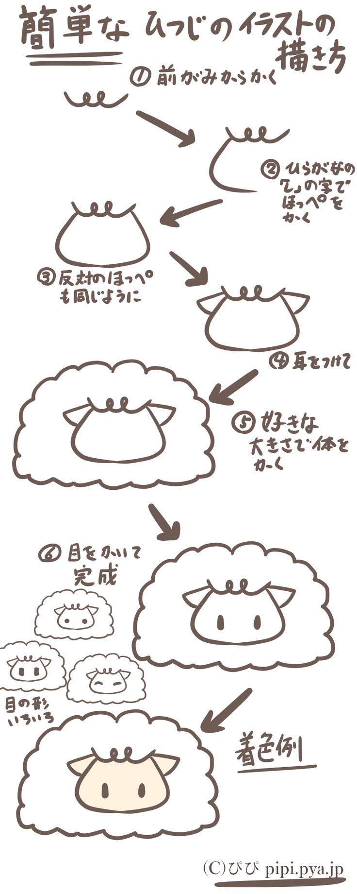羊のイラストを簡単に可愛く描くコツ！丸とモコモコで作る実践術