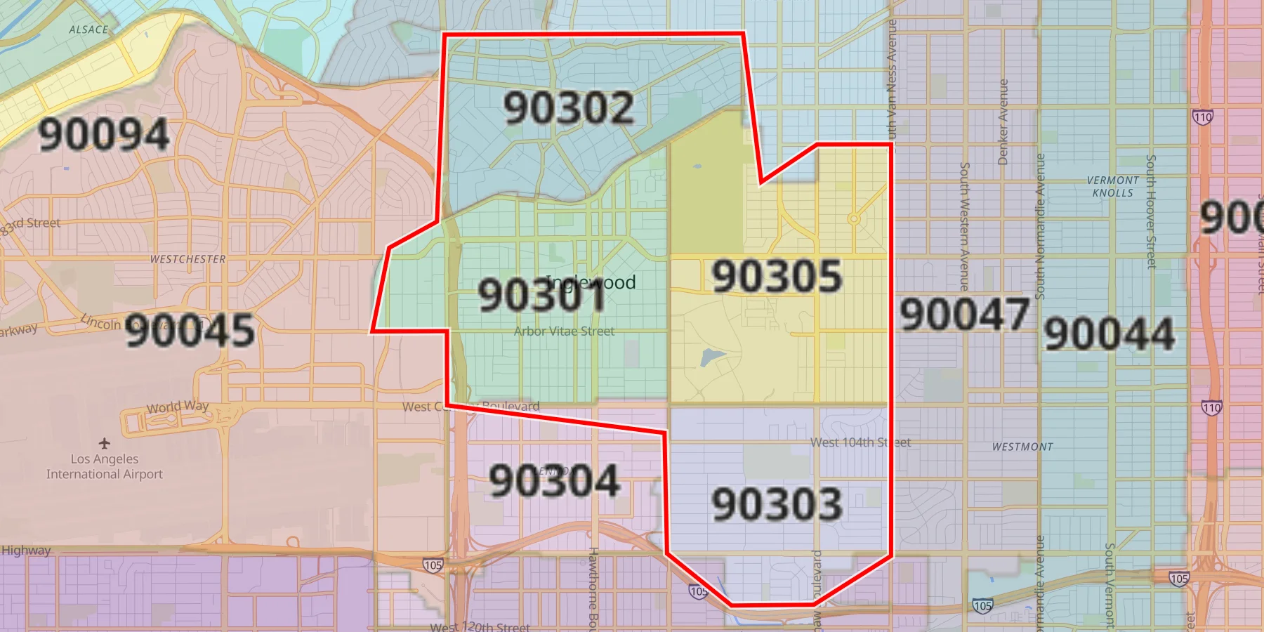 Inglewood California Zip Code