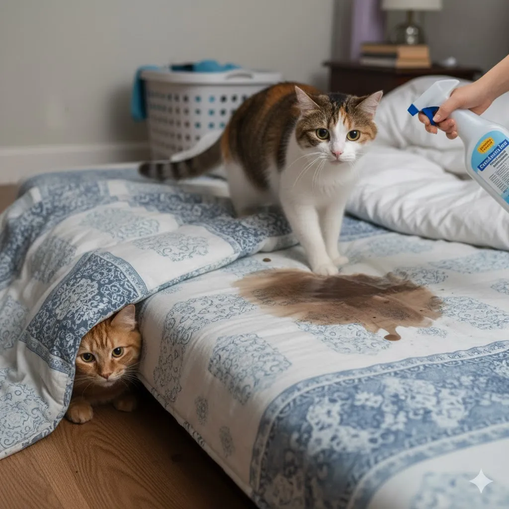 猫が布団でトイレをして治らない理由！叱ると悪化する罠と最新対策