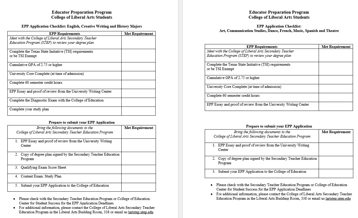 List the Requirements for the Educator Preparation Program Gateway.