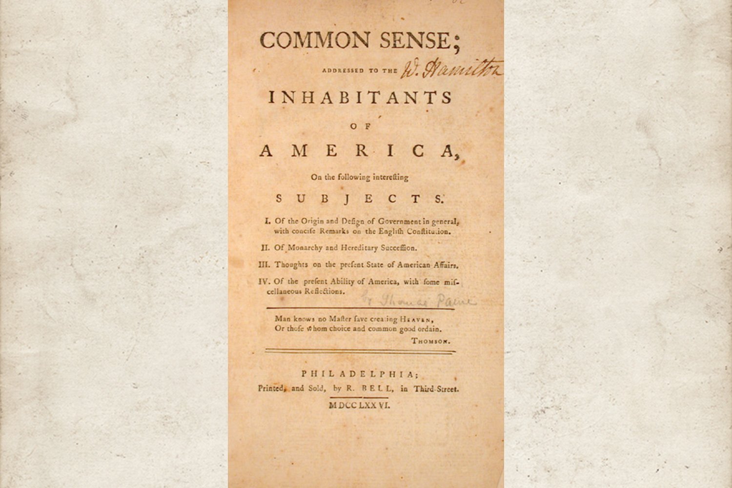 What Was the Pamphlet Common Sense About