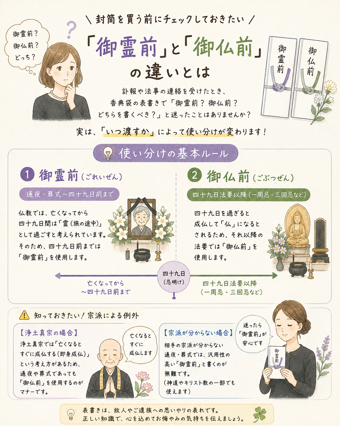 霊前と仏前の違いと使い分け｜四十九日と浄土真宗の理由を徹底解説