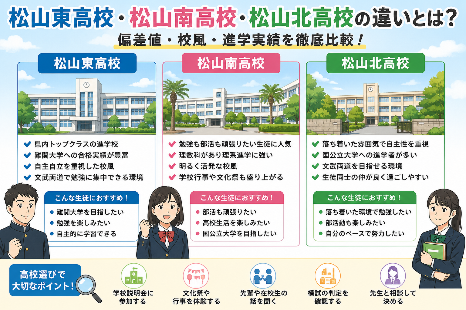 松山南高校の偏差値と倍率2026｜理数科・普通科の合格ライン徹底解剖