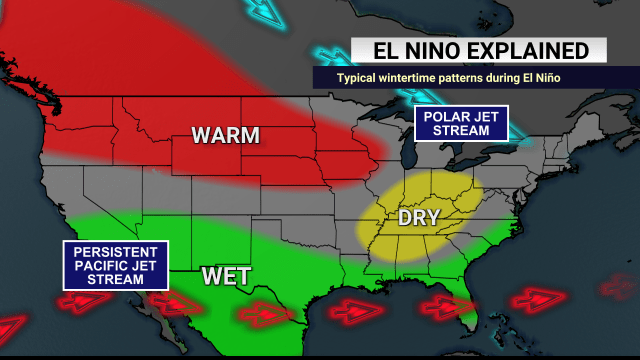 El Niño Snow Map Reveals Potential Storm Hotspots from California to the Mid-Atlantic