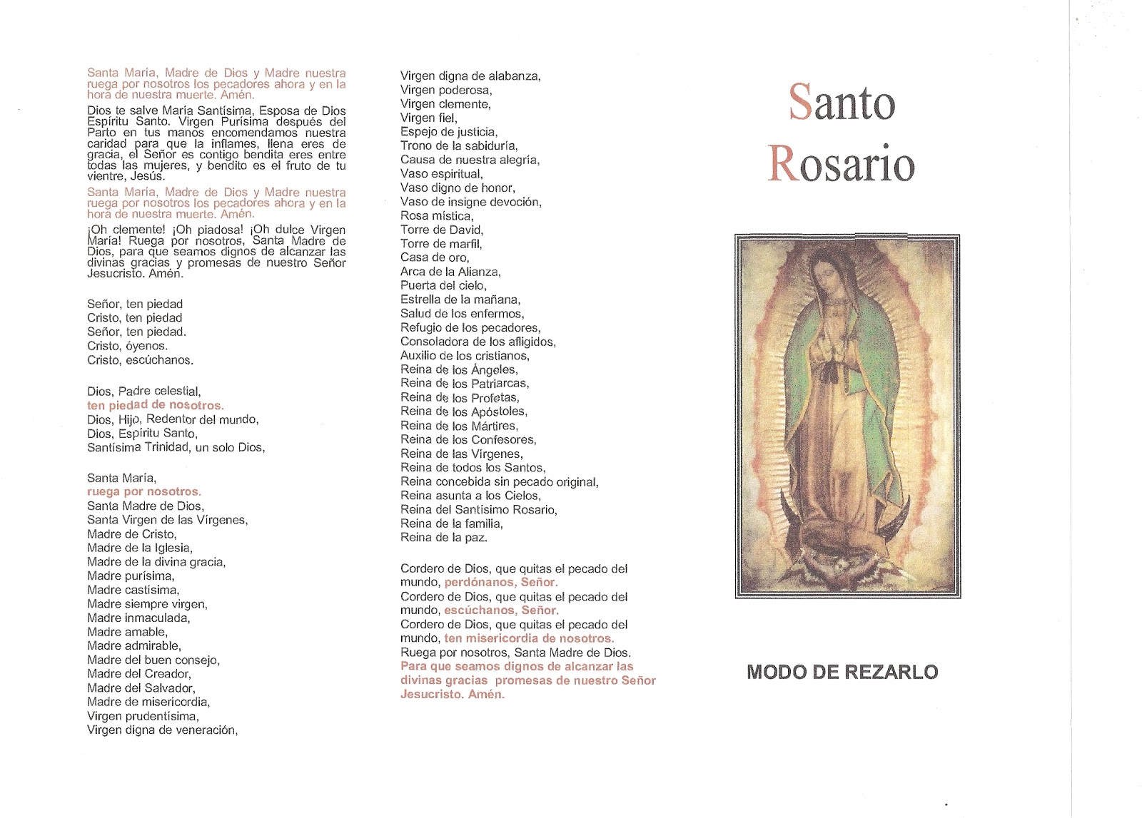 Santo Rosario Completo Para Imprimir Pdf