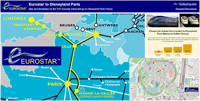 Eurostar to Paris Disneyland from London