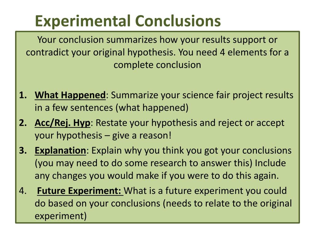 Conclusion for Science Project